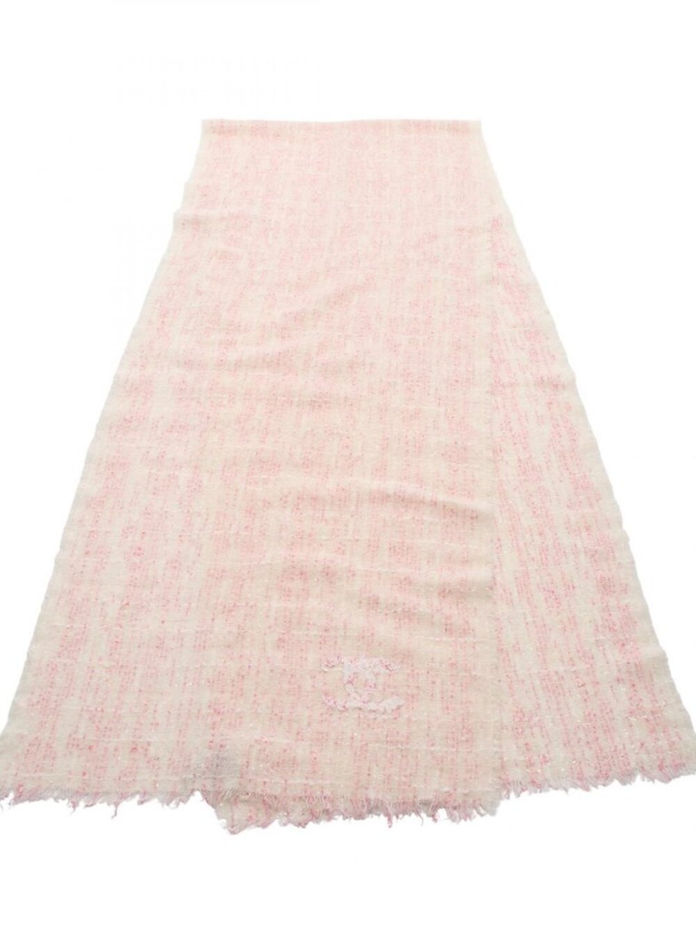 Chanel Scarf CC Logo Sequin Wool Nylon